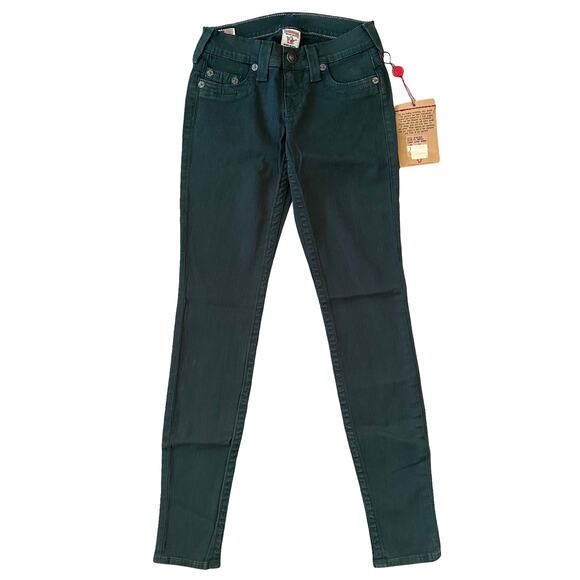 True Religion World Tour Casey Supper Skinny Dark Green Jeans Size 24 NWT $198 - Picture 10 of 10